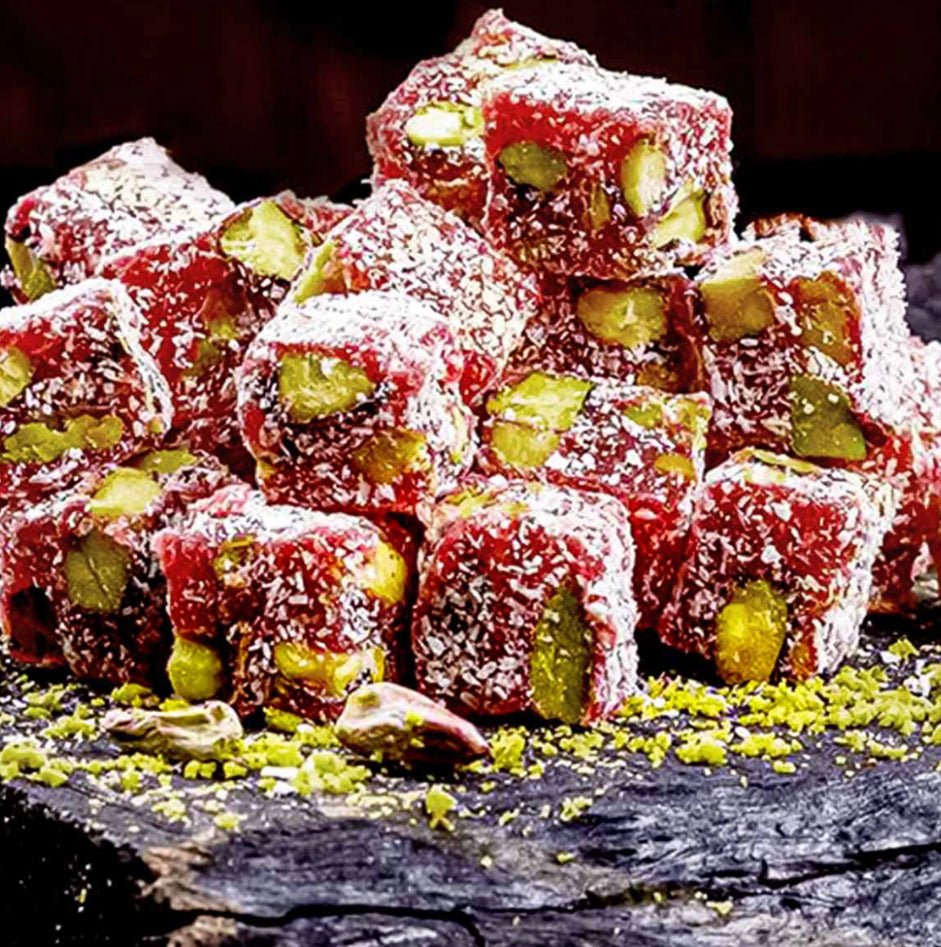 Çifte Kavrulmuş Antep Fıstıklı Narlı Lokum-500 Gr
