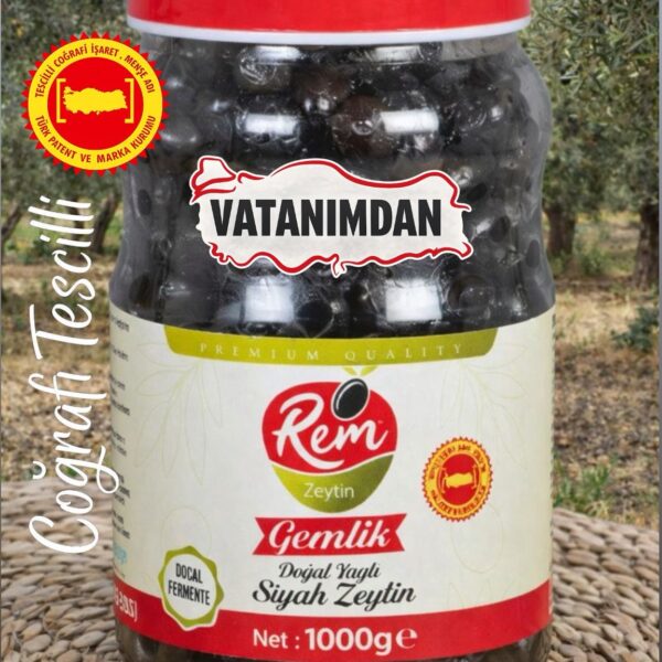 Gemlik Bursa Siyah Zeytin (Doğal Yağlı) -1000 Gr