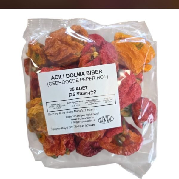 Acılı Dolma Biber Kurusu 25 adet (+/-2)